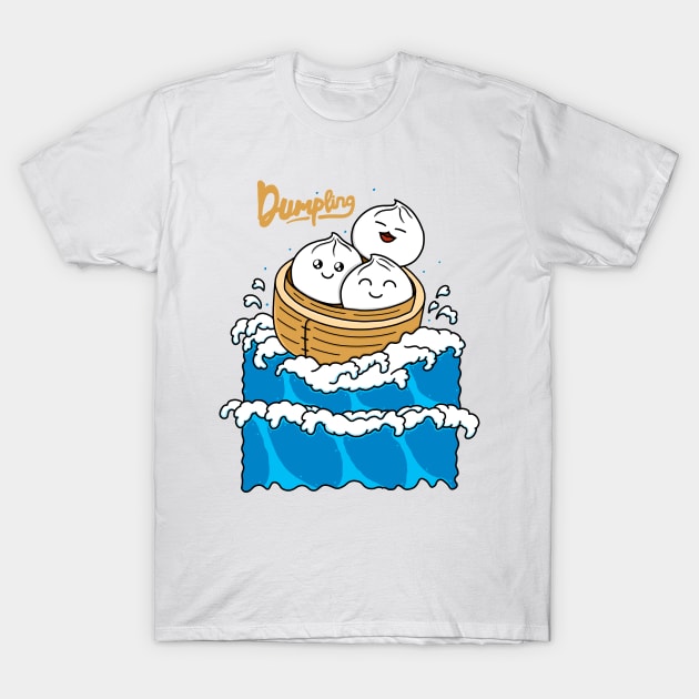 Dumpling in the Wave T-Shirt by Kimprut